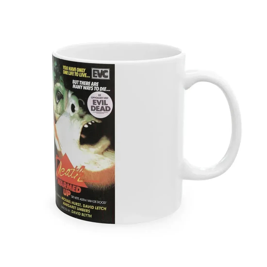 DEATH WARMED UP MICHAEL HURST (VHS COVER) - White Coffee Mug - Go Mug Yourself