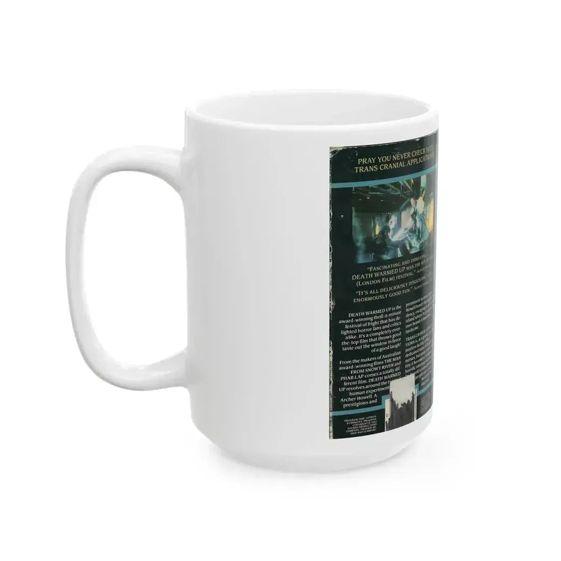 DEATH WARMED UP (VHS COVER) - White Coffee Mug - Go Mug Yourself