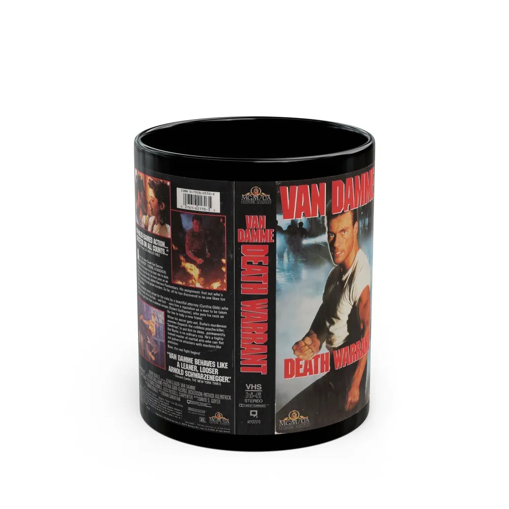 DEATH WARRANT VAN DAMME (VHS COVER) - Black Coffee Mug-11oz-Go Mug Yourself