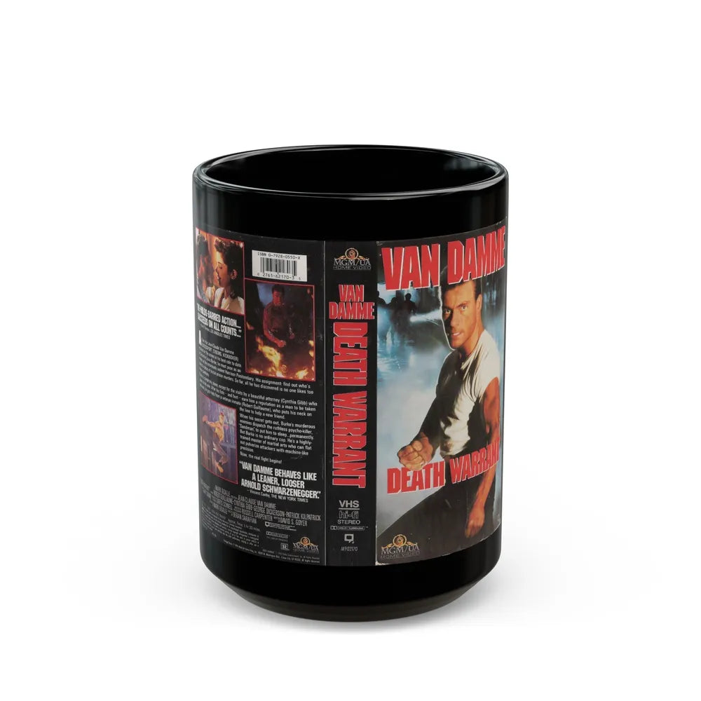 DEATH WARRANT VAN DAMME (VHS COVER) - Black Coffee Mug-15oz-Go Mug Yourself