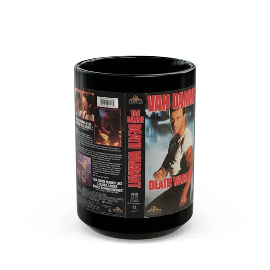DEATH WARRANT VAN DAMME (VHS COVER) - Black Coffee Mug 15oz - Go Mug Yourself