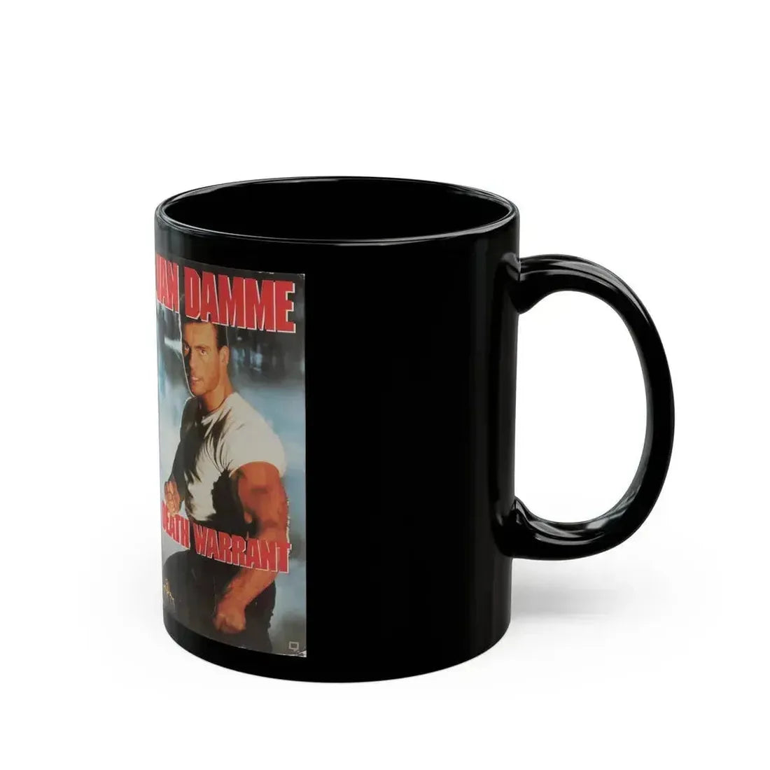 DEATH WARRANT VAN DAMME (VHS COVER) - Black Coffee Mug - Go Mug Yourself