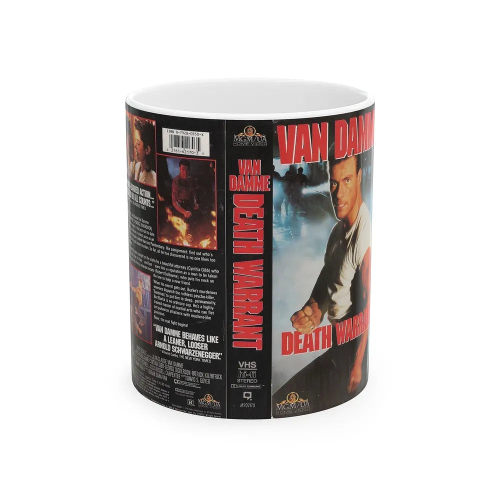 DEATH WARRANT VAN DAMME (VHS COVER) - White Coffee Mug-11oz-Go Mug Yourself