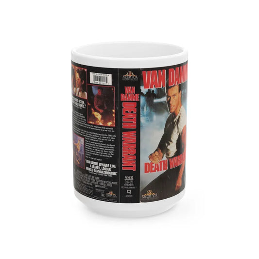 DEATH WARRANT VAN DAMME (VHS COVER) - White Coffee Mug-15oz-Go Mug Yourself