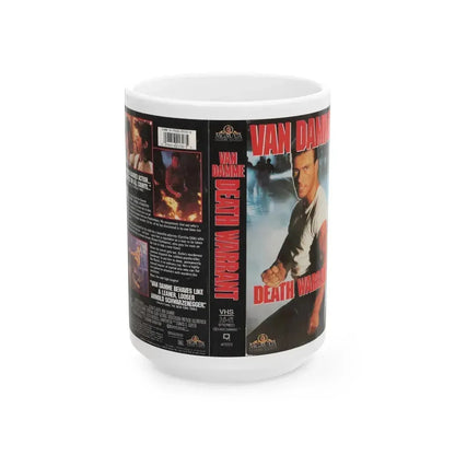 DEATH WARRANT VAN DAMME (VHS COVER) - White Coffee Mug 15oz - Go Mug Yourself