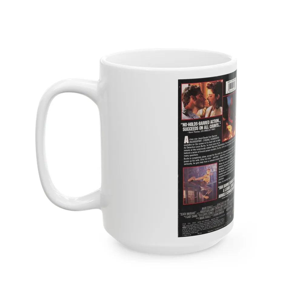 DEATH WARRANT VAN DAMME (VHS COVER) - White Coffee Mug-Go Mug Yourself