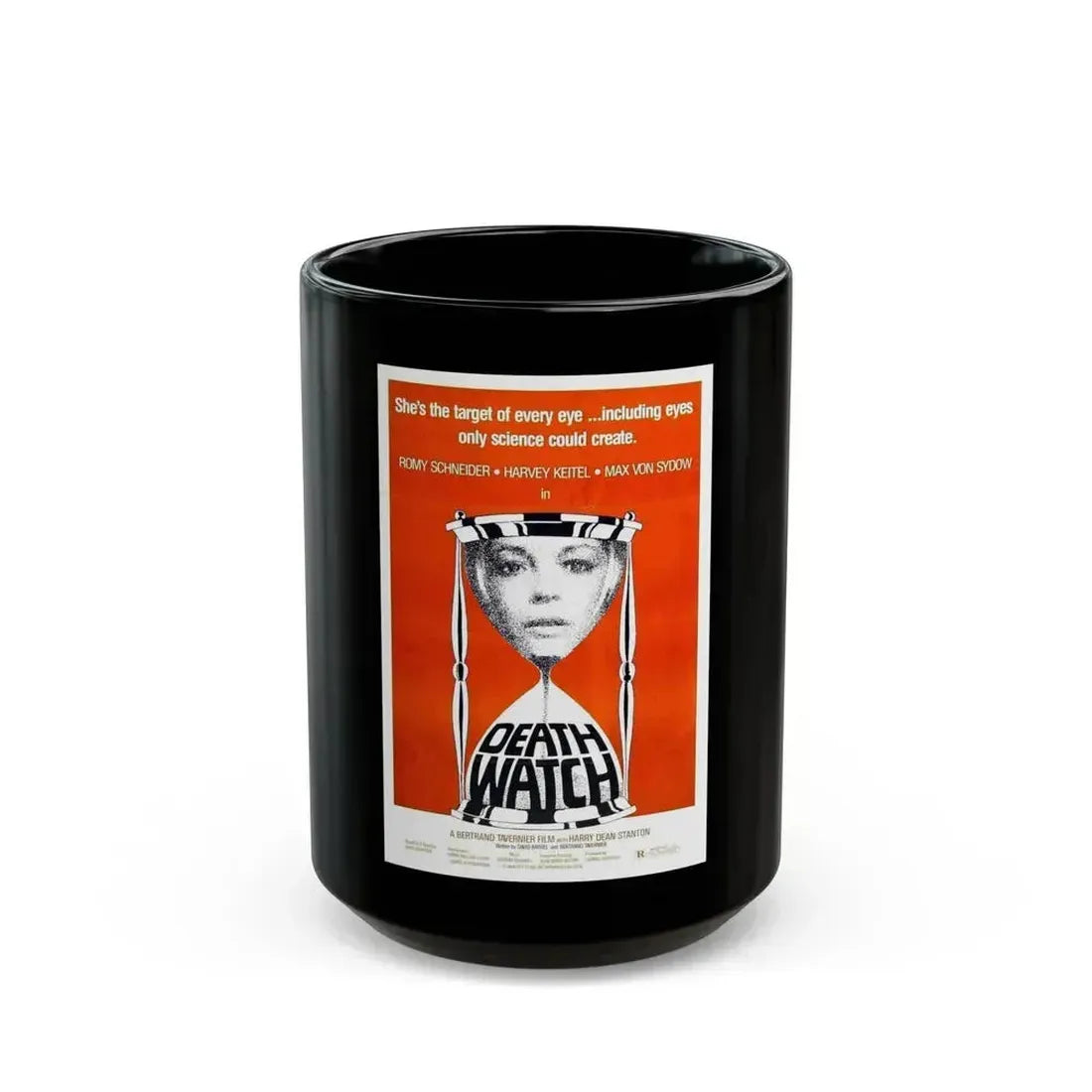 DEATH WATCH 1980 Movie Poster - Black Coffee Mug 15oz - Go Mug Yourself