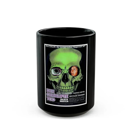 DEATH WATCH (GERMAN) 1980 Movie Poster - Black Coffee Mug 15oz - Go Mug Yourself
