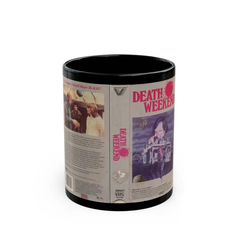 DEATH WEEKEND (VHS COVER) - Black Coffee Mug-11oz-Go Mug Yourself