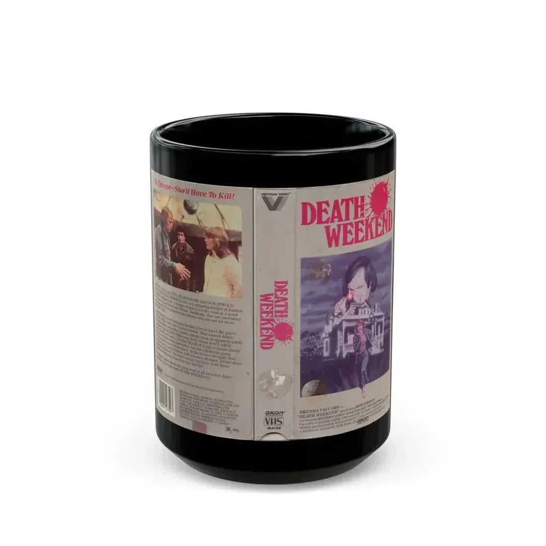 DEATH WEEKEND (VHS COVER) - Black Coffee Mug 15oz - Go Mug Yourself