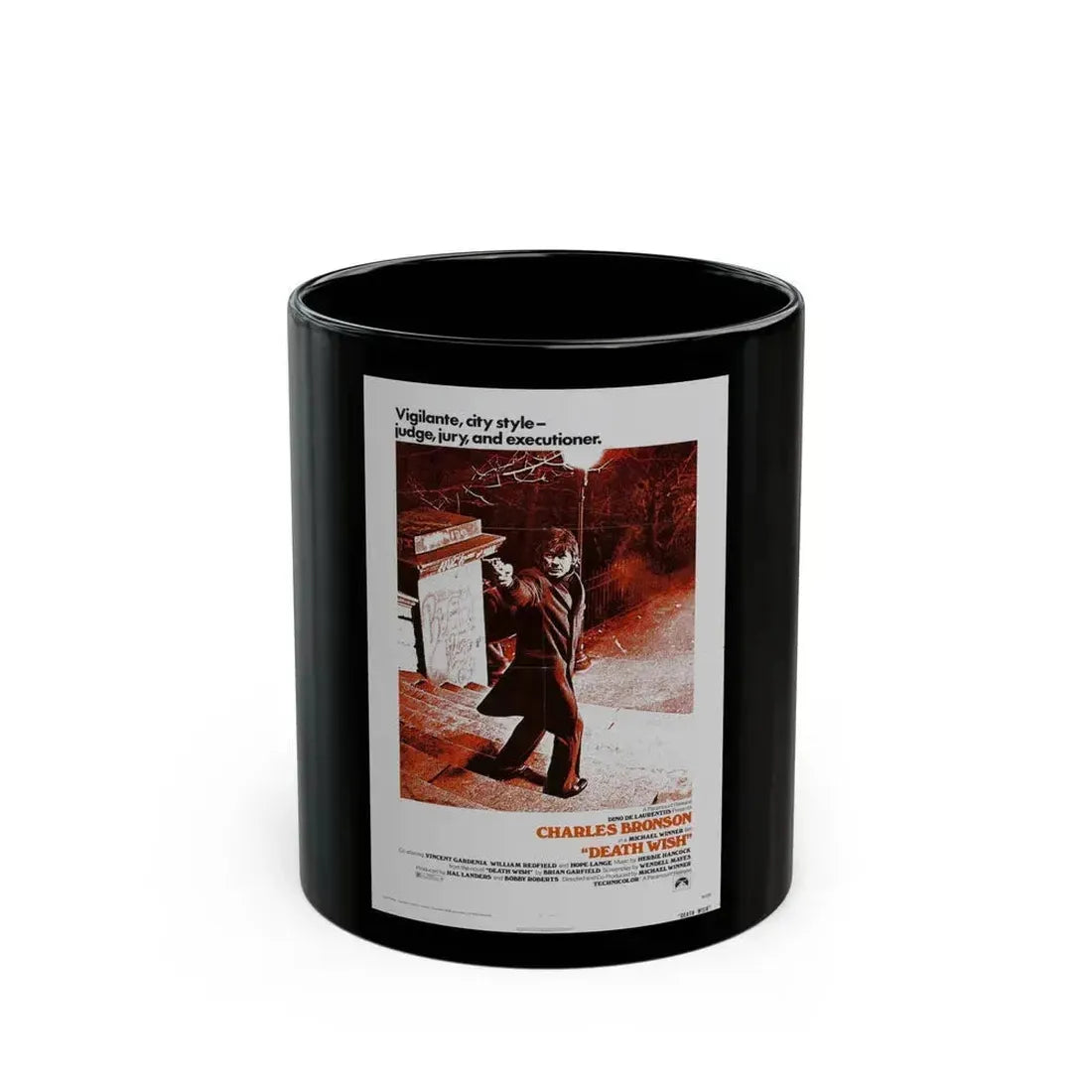 DEATH WISH 1974 Movie Poster - Black Coffee Mug 11oz - Go Mug Yourself