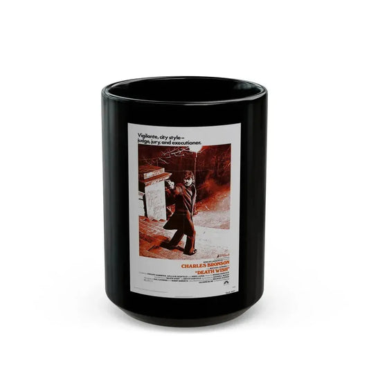 DEATH WISH 1974 Movie Poster - Black Coffee Mug 15oz - Go Mug Yourself
