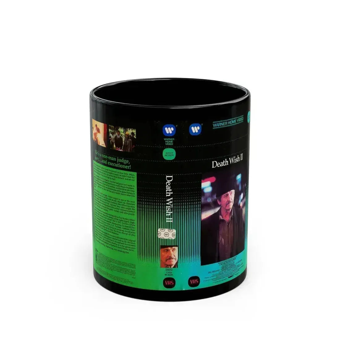 DEATH WISH 2 (VHS COVER) - Black Coffee Mug 11oz - Go Mug Yourself