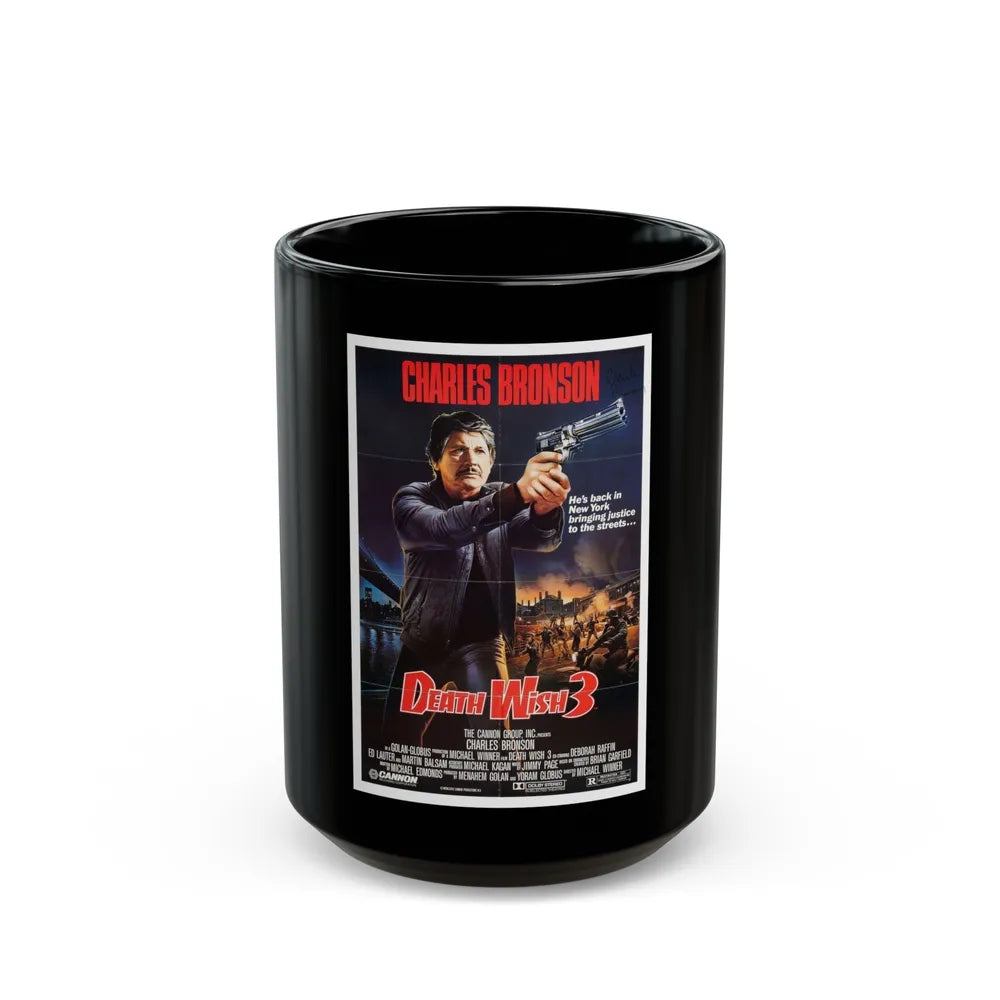 DEATH WISH 3 1985 Movie Poster - Black Coffee Mug-15oz-Go Mug Yourself