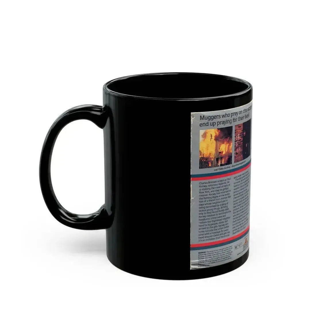 DEATH WISH 3 CHARLES BRONSON (VHS COVER) - Black Coffee Mug - Go Mug Yourself