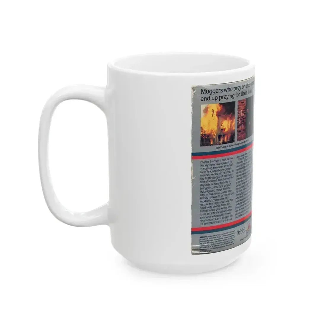 DEATH WISH 3 CHARLES BRONSON (VHS COVER) - White Coffee Mug - Go Mug Yourself