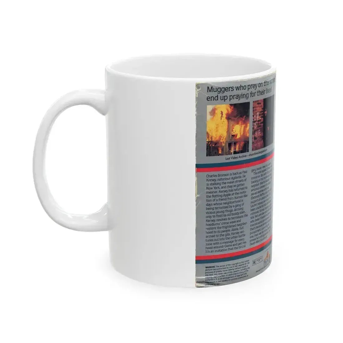 DEATH WISH 3 CHARLES BRONSON (VHS COVER) - White Coffee Mug - Go Mug Yourself