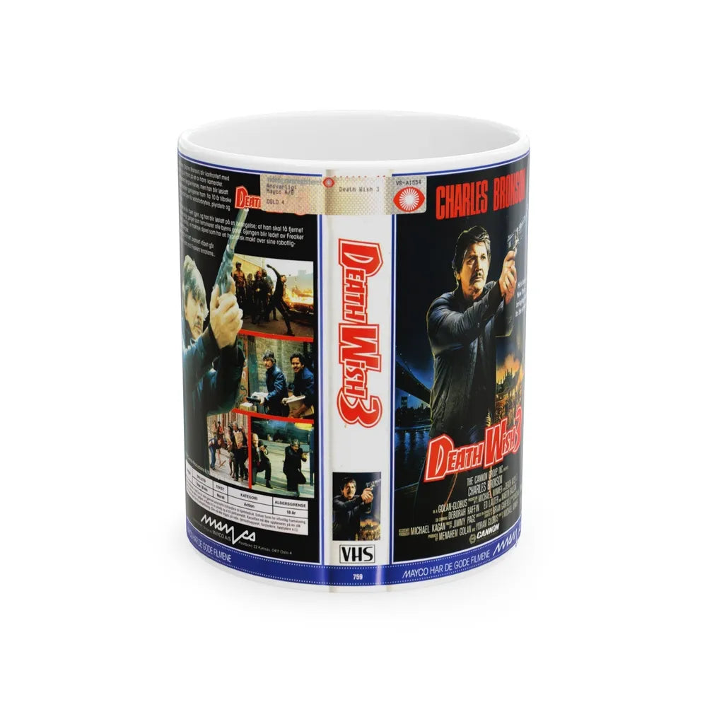 DEATH WISH 3 (VHS COVER) - White Coffee Mug-11oz-Go Mug Yourself