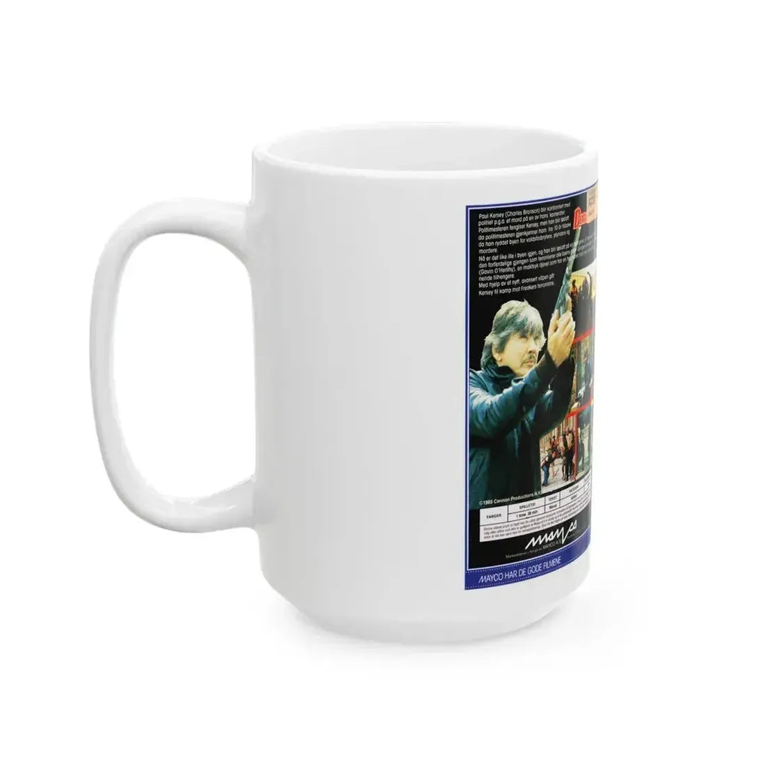 DEATH WISH 3 (VHS COVER) - White Coffee Mug - Go Mug Yourself