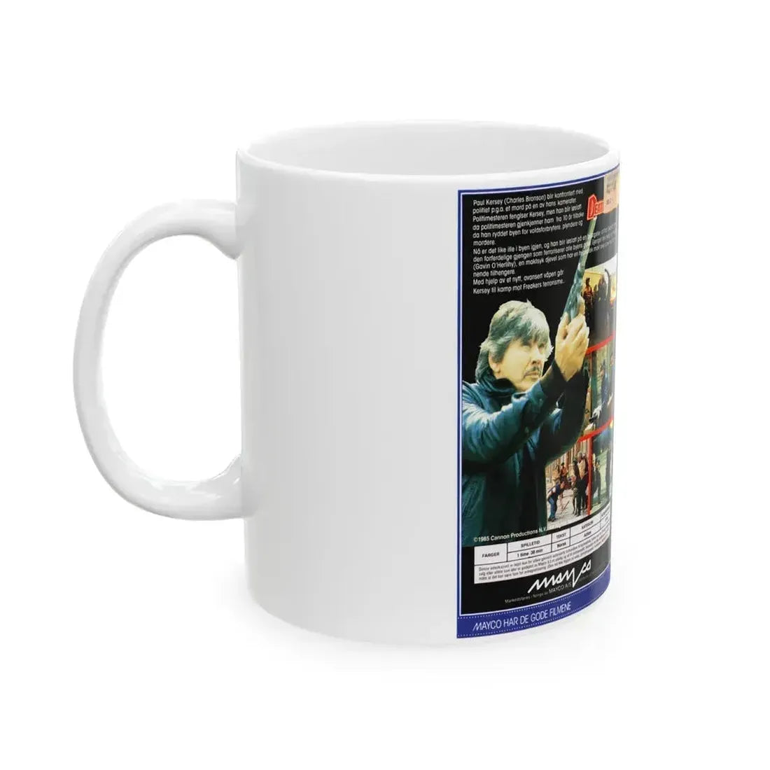 DEATH WISH 3 (VHS COVER) - White Coffee Mug - Go Mug Yourself