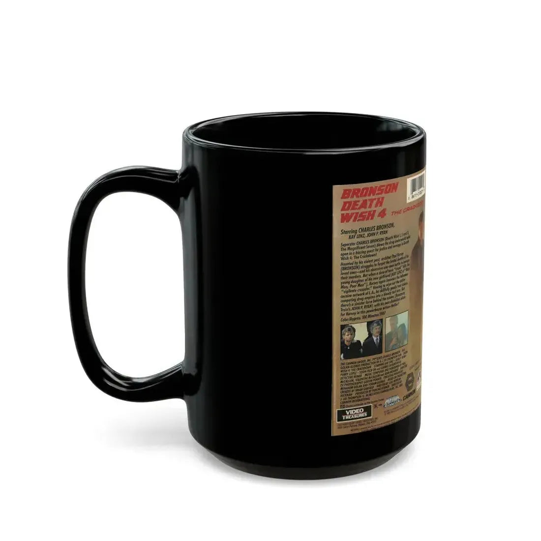 DEATH WISH 4 THE CRACKDOWN CANNON (VHS COVER) - Black Coffee Mug - Go Mug Yourself
