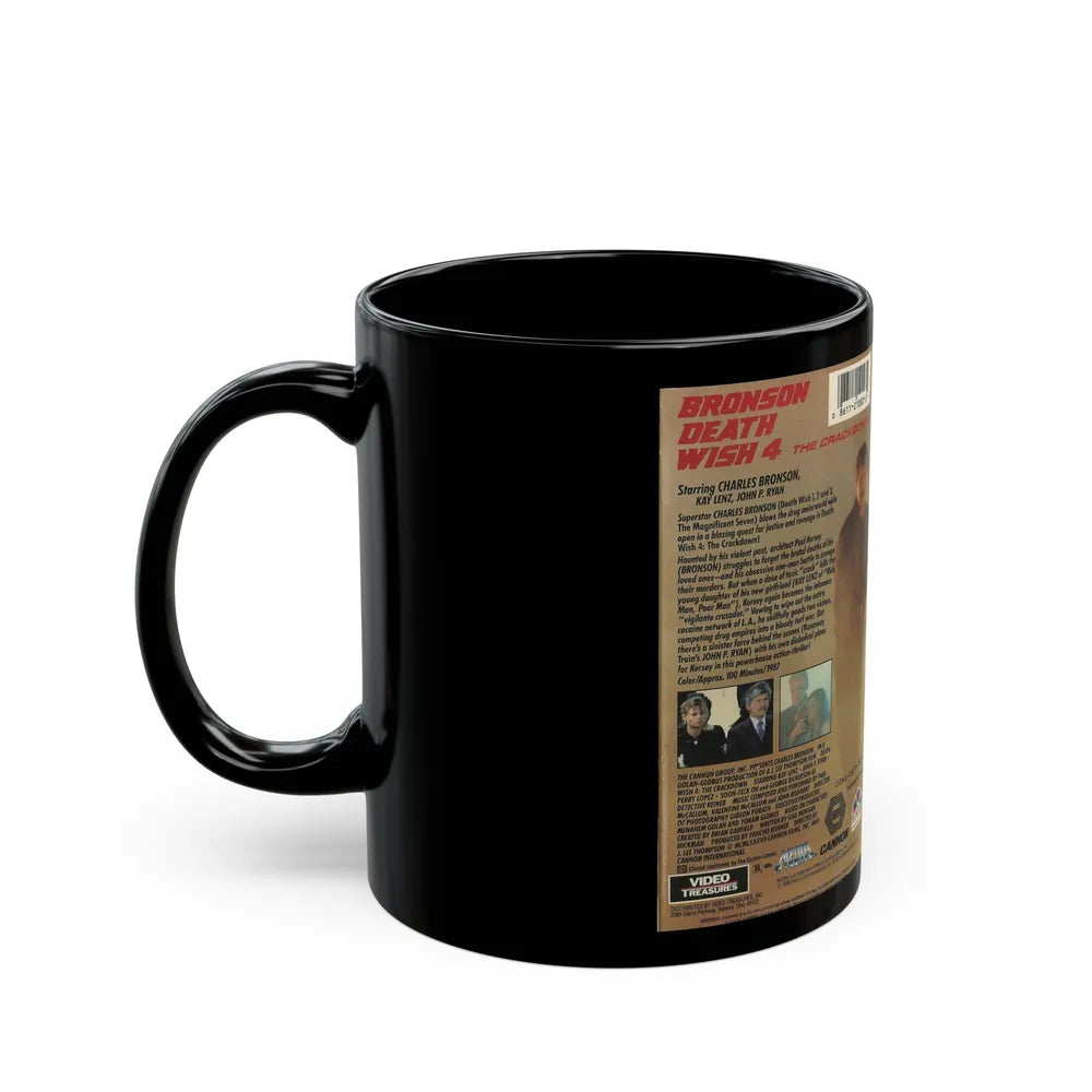 DEATH WISH 4 THE CRACKDOWN CANNON (VHS COVER) - Black Coffee Mug-Go Mug Yourself