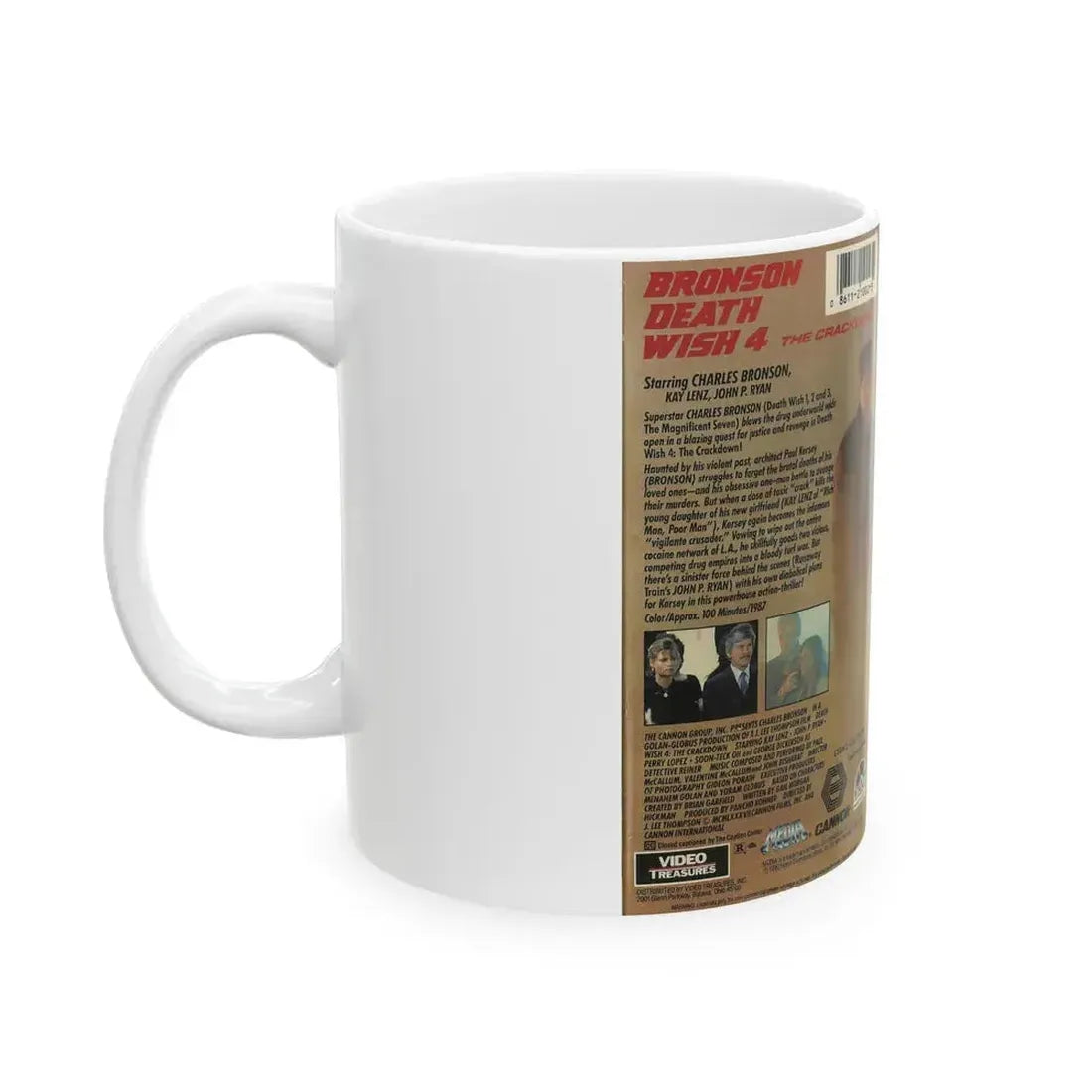 DEATH WISH 4 THE CRACKDOWN CANNON (VHS COVER) - White Coffee Mug - Go Mug Yourself
