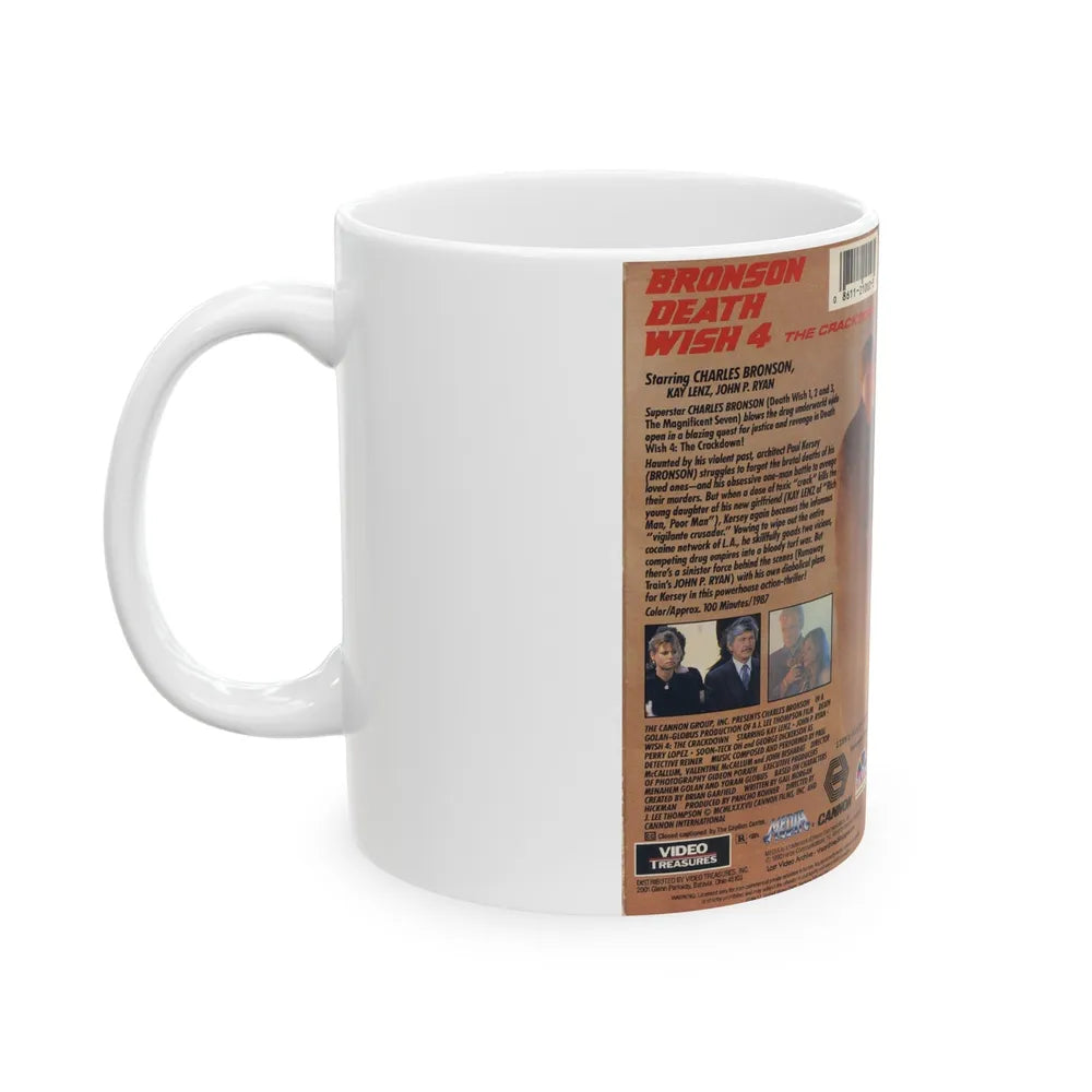 DEATH WISH 4 THE CRACKDOWN CHARLES BRONSON (VHS COVER) - White Coffee Mug-Go Mug Yourself