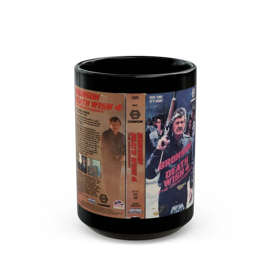 DEATH WISH 4 THE CRACKDOWN (VHS COVER) - Black Coffee Mug-15oz-Go Mug Yourself