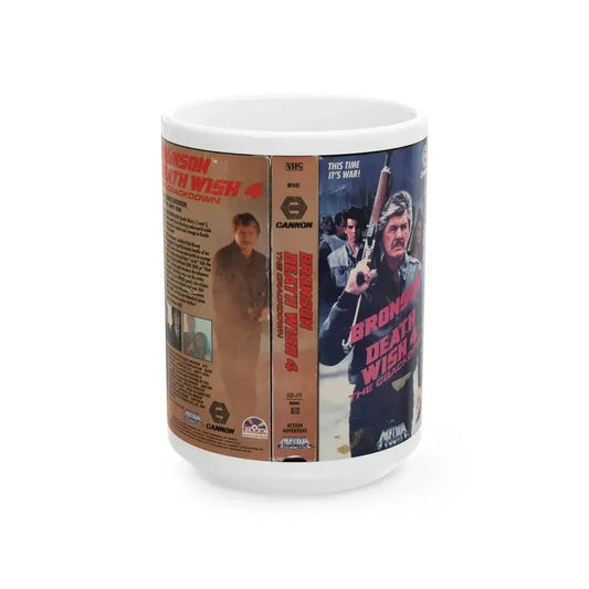 DEATH WISH 4 THE CRACKDOWN (VHS COVER) - White Coffee Mug 15oz - Go Mug Yourself