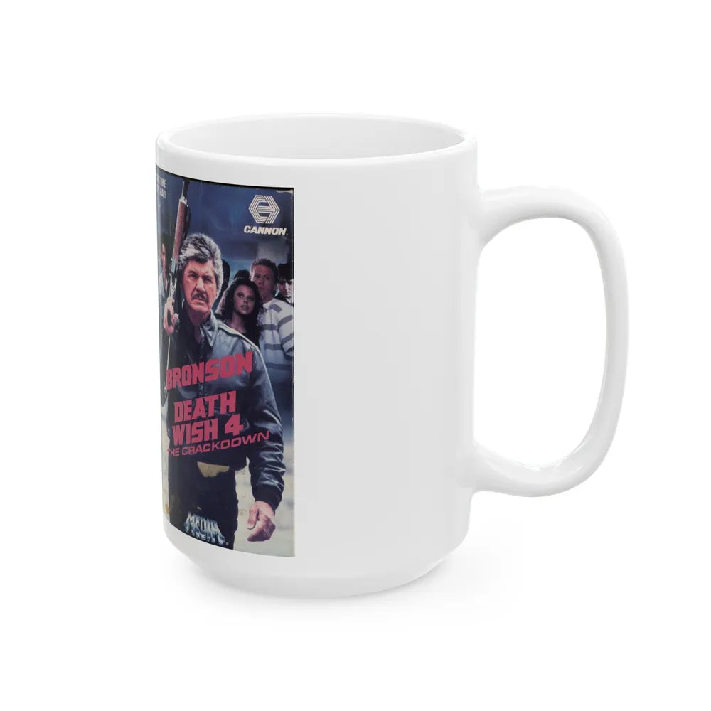 DEATH WISH 4 THE CRACKDOWN (VHS COVER) - White Coffee Mug-Go Mug Yourself