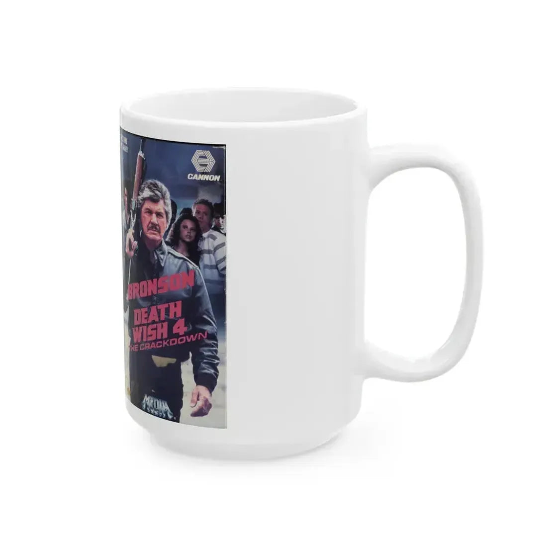 DEATH WISH 4 THE CRACKDOWN (VHS COVER) - White Coffee Mug - Go Mug Yourself