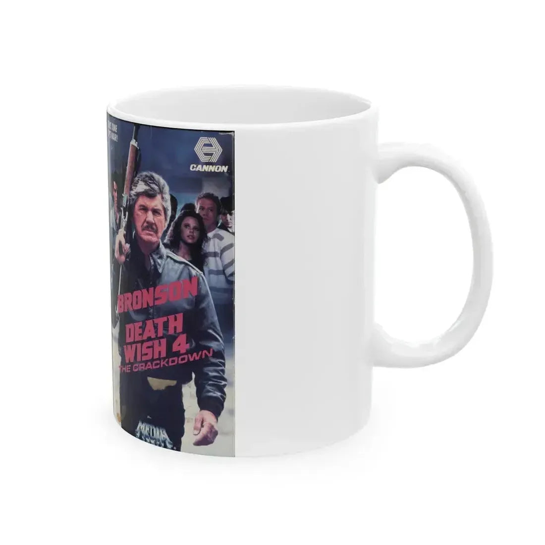 DEATH WISH 4 THE CRACKDOWN (VHS COVER) - White Coffee Mug - Go Mug Yourself