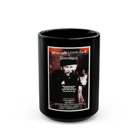 DEATH WISH II 1982 Movie Poster - Black Coffee Mug-15oz-Go Mug Yourself