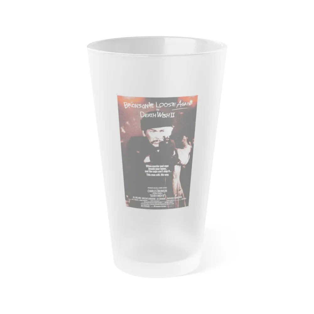 DEATH WISH II 1982 Movie Poster - Frosted Pint Glass 16oz-16oz-Frosted-Go Mug Yourself