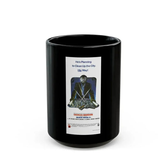DEATH WISH II (2) 1982 Movie Poster - Black Coffee Mug 15oz - Go Mug Yourself