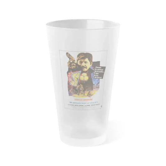 DEATH WISH II (FRENCH) 1982 Movie Poster - Frosted Pint Glass 16oz 16oz Frosted - Go Mug Yourself