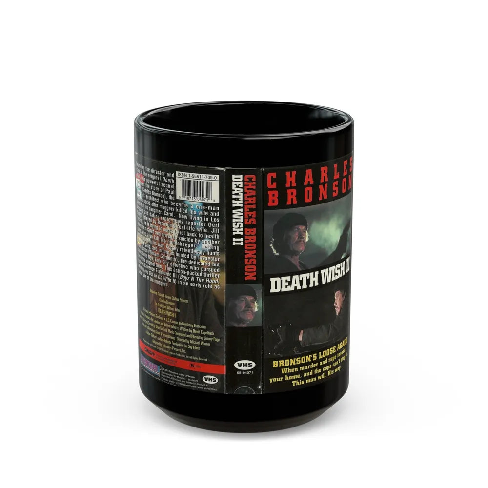 DEATH WISH II (VHS COVER) - Black Coffee Mug-15oz-Go Mug Yourself