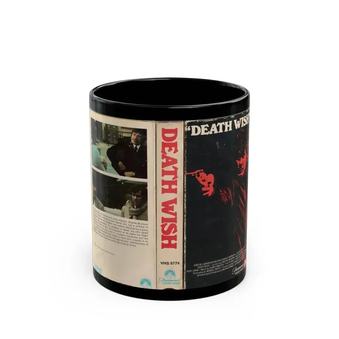 DEATH WISH (VHS COVER) - Black Coffee Mug 11oz - Go Mug Yourself