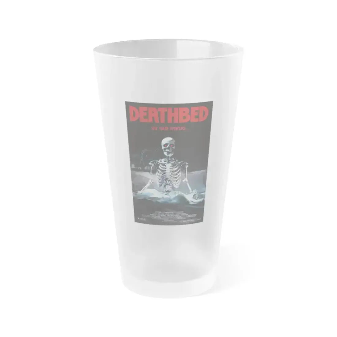 DEATHBED 1977 Movie Poster - Frosted Pint Glass 16oz 16oz Frosted - Go Mug Yourself