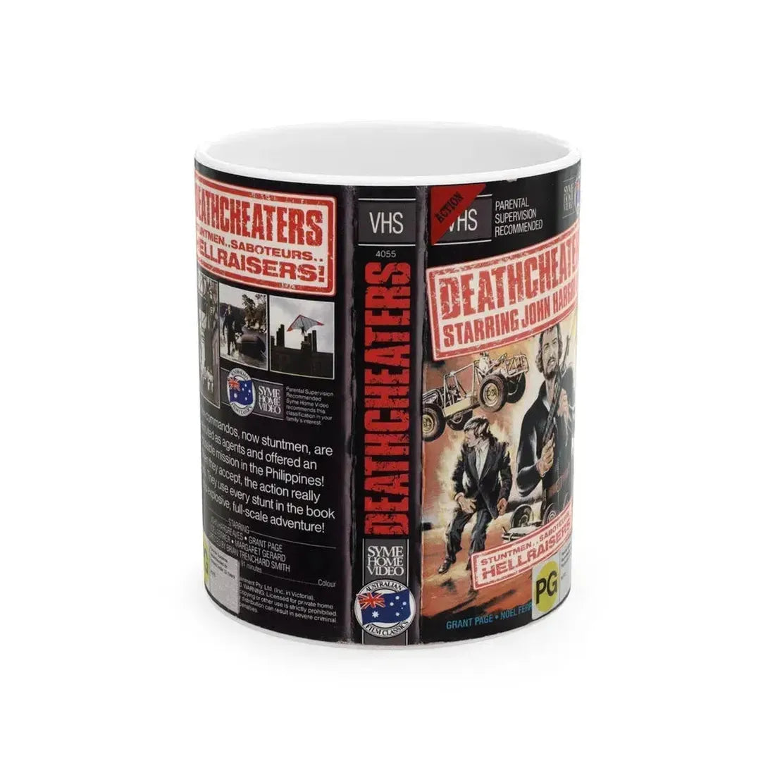 DEATHCHEATERS (VHS COVER) - White Coffee Mug 11oz - Go Mug Yourself