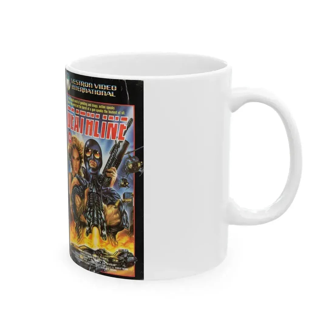 DEATHLINE (VHS COVER) - White Coffee Mug - Go Mug Yourself