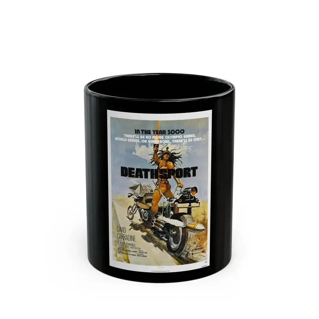 DEATHSPORT 1978 Movie Poster - Black Coffee Mug 11oz - Go Mug Yourself