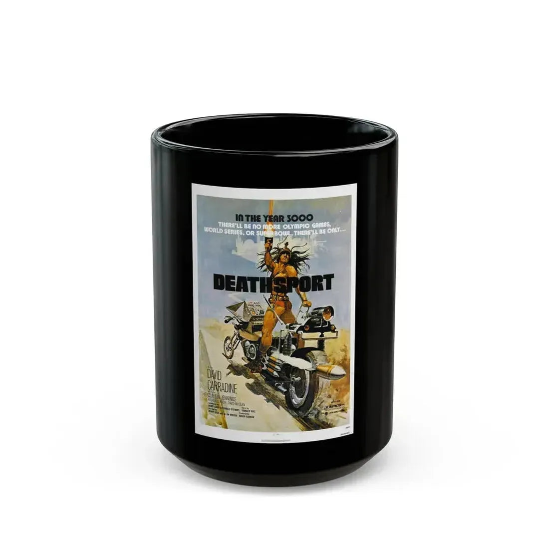 DEATHSPORT 1978 Movie Poster - Black Coffee Mug 15oz - Go Mug Yourself