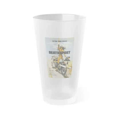 DEATHSPORT 1978 Movie Poster - Frosted Pint Glass 16oz 16oz Frosted - Go Mug Yourself