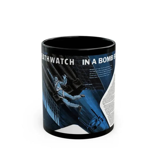 Deathwatch In A Bomb Bay, Man's magazine, November 1959 - Black Coffee Mug 11oz - Go Mug Yourself
