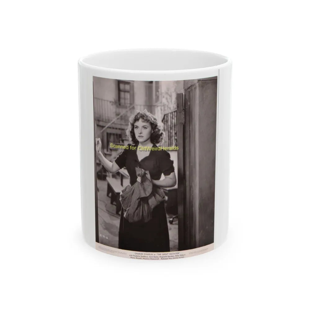 Paulette Goddard #71 (Vintage Female Icon) White Coffee Mug-11oz-Go Mug Yourself