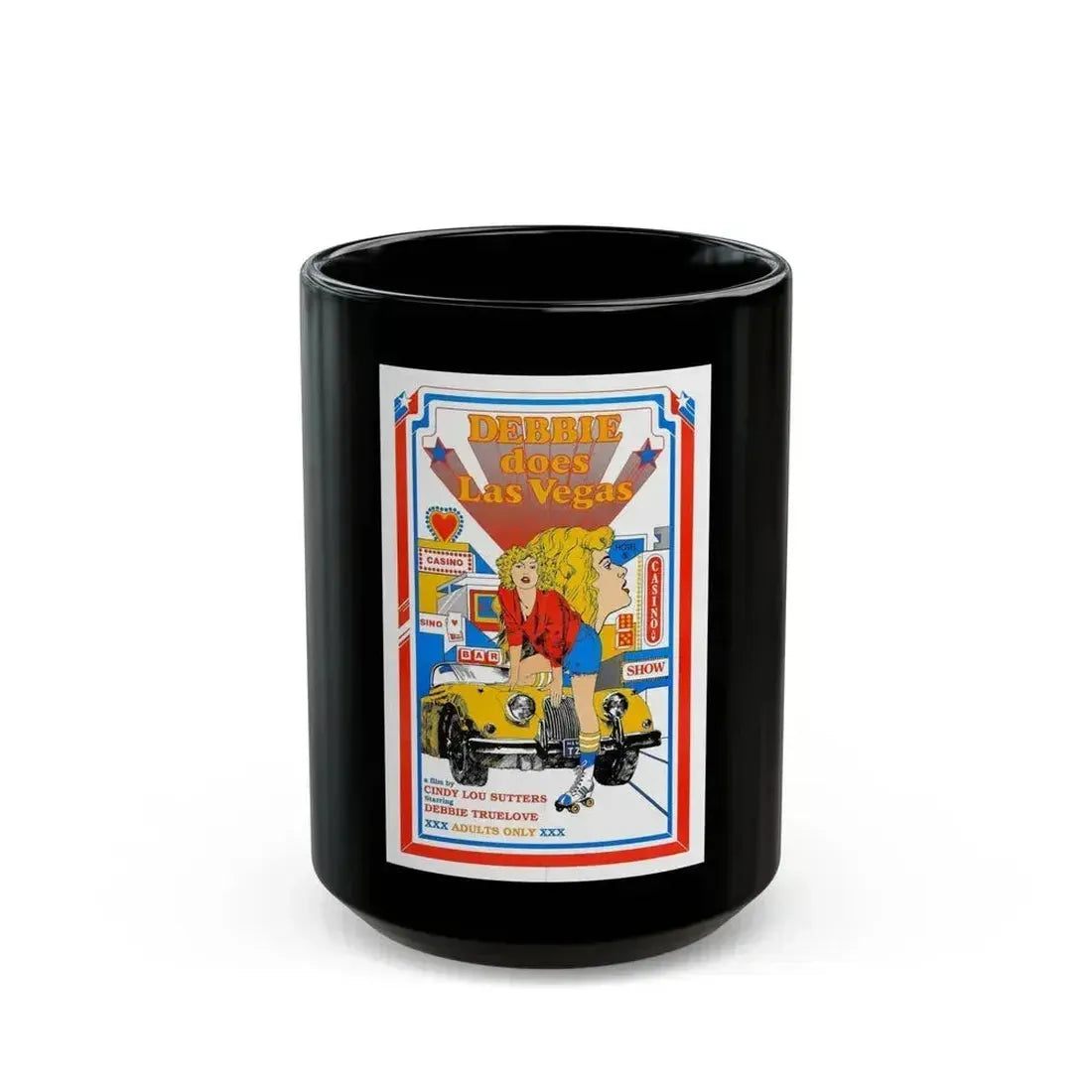DEBBIE DOES LAS VEGAS 1981 Movie Poster - Black Coffee Mug 15oz - Go Mug Yourself