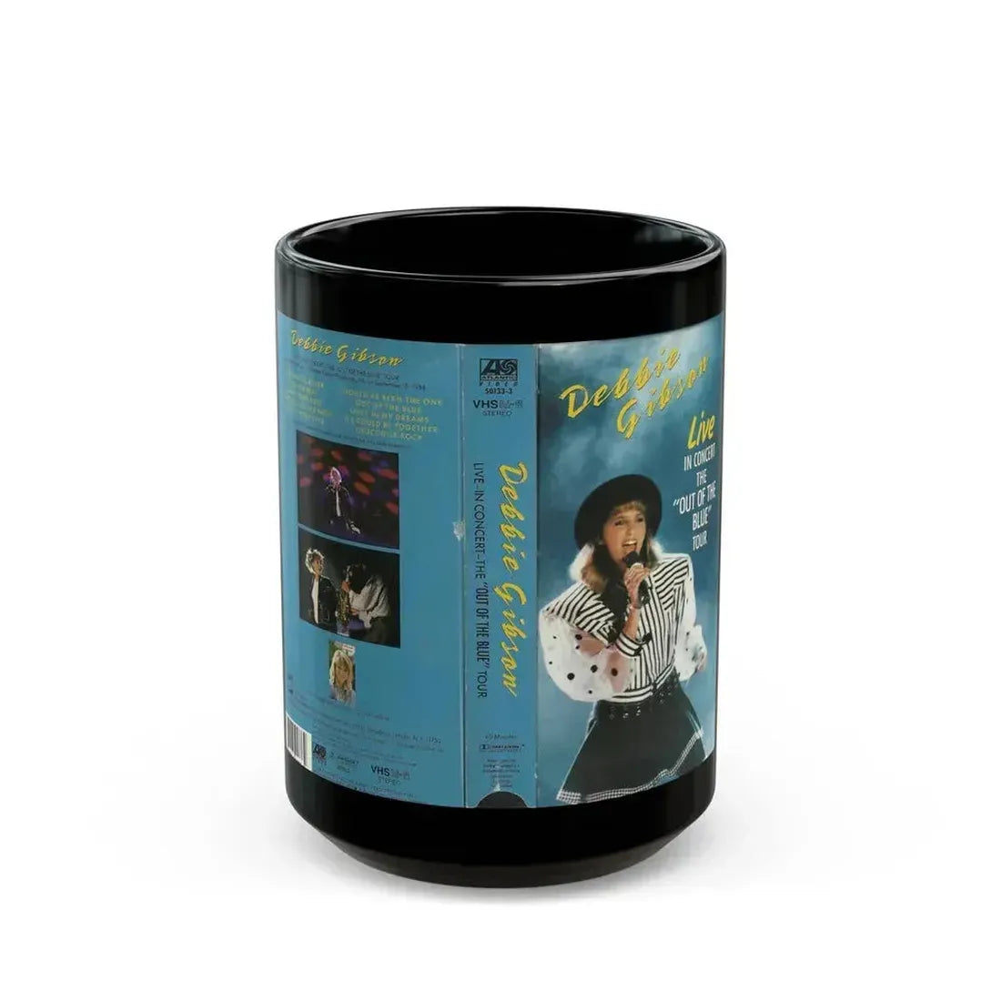 DEBBIE GIBSON LIVE IN CONCERT (VHS COVER) - Black Coffee Mug 15oz - Go Mug Yourself