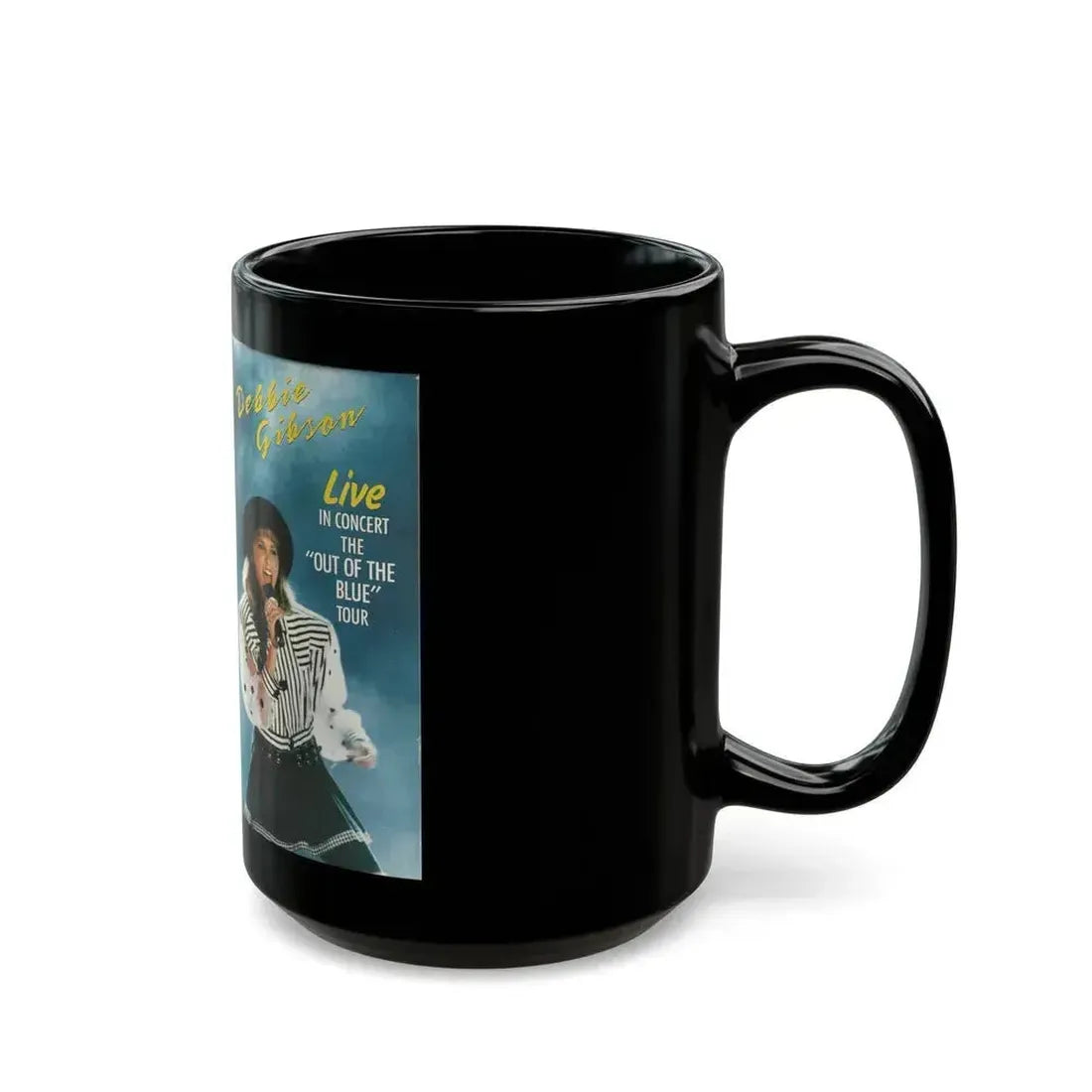 DEBBIE GIBSON LIVE IN CONCERT (VHS COVER) - Black Coffee Mug - Go Mug Yourself